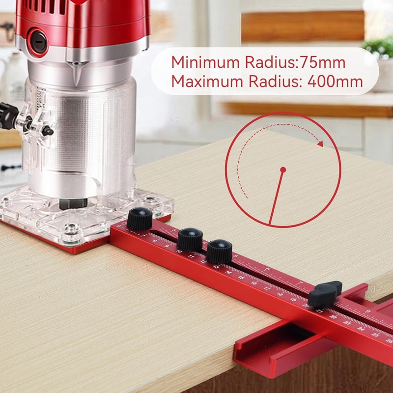 Zalaxt 4 in 1 Router Milling Groove Bracket, Aluminum Alloy Router Circle Cutting Jig for Woodworking - Image 5
